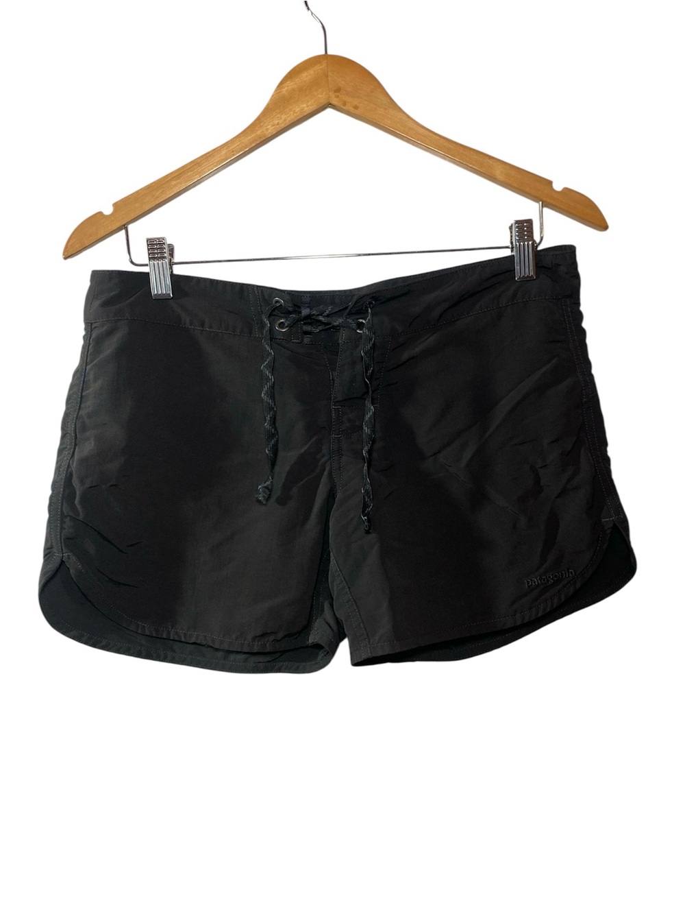 PATAGONIA Women’s Black Board Shorts Size 6 Lace Tie Swim Hiking Athleticwear